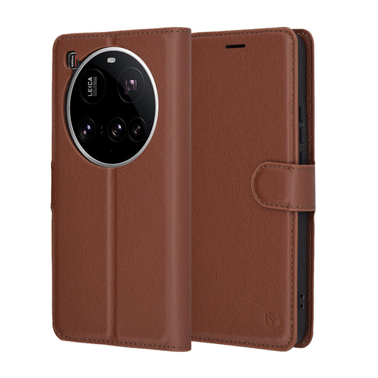 Hoes voor Xiaomi 15 Ultra, Techsuit, Leather Folio, Bruin