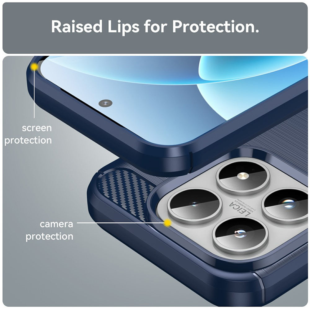 Hoes voor Xiaomi 17, Techsuit, Carbon, Blauw