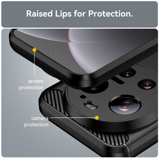 Hoes voor Xiaomi 17 Ultra, Techsuit, Carbon, Zwart