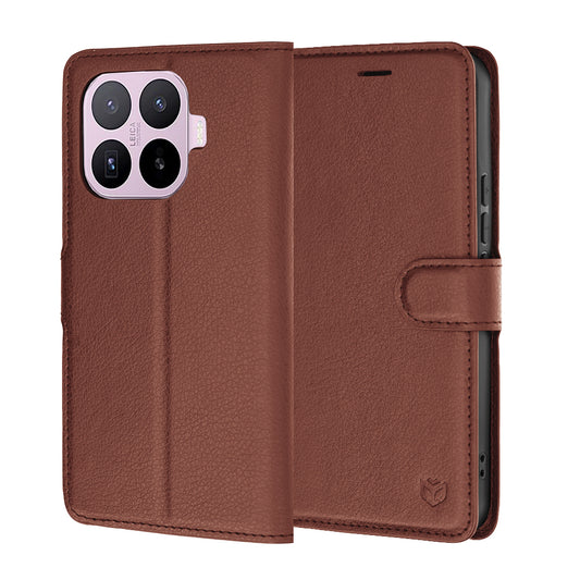 Hoes voor Xiaomi 17T, Techsuit, Leather Folio, Bruin