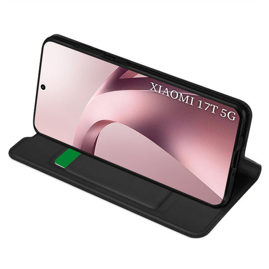 Hoes voor Xiaomi 17T, Techsuit, Magskin Book, Zwart