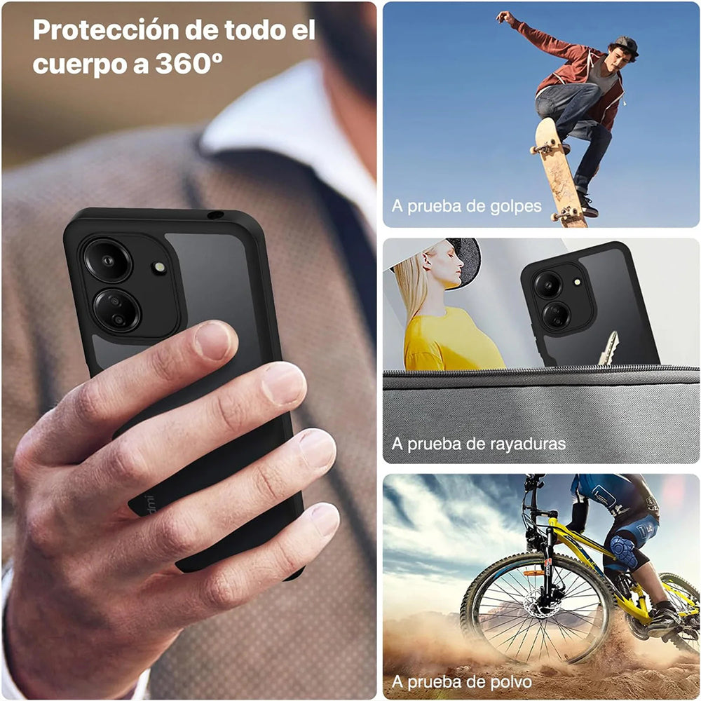 Hoes voor Xiaomi Poco C65 / Redmi 13C, Techsuit, ColorVerse 360, Zwart