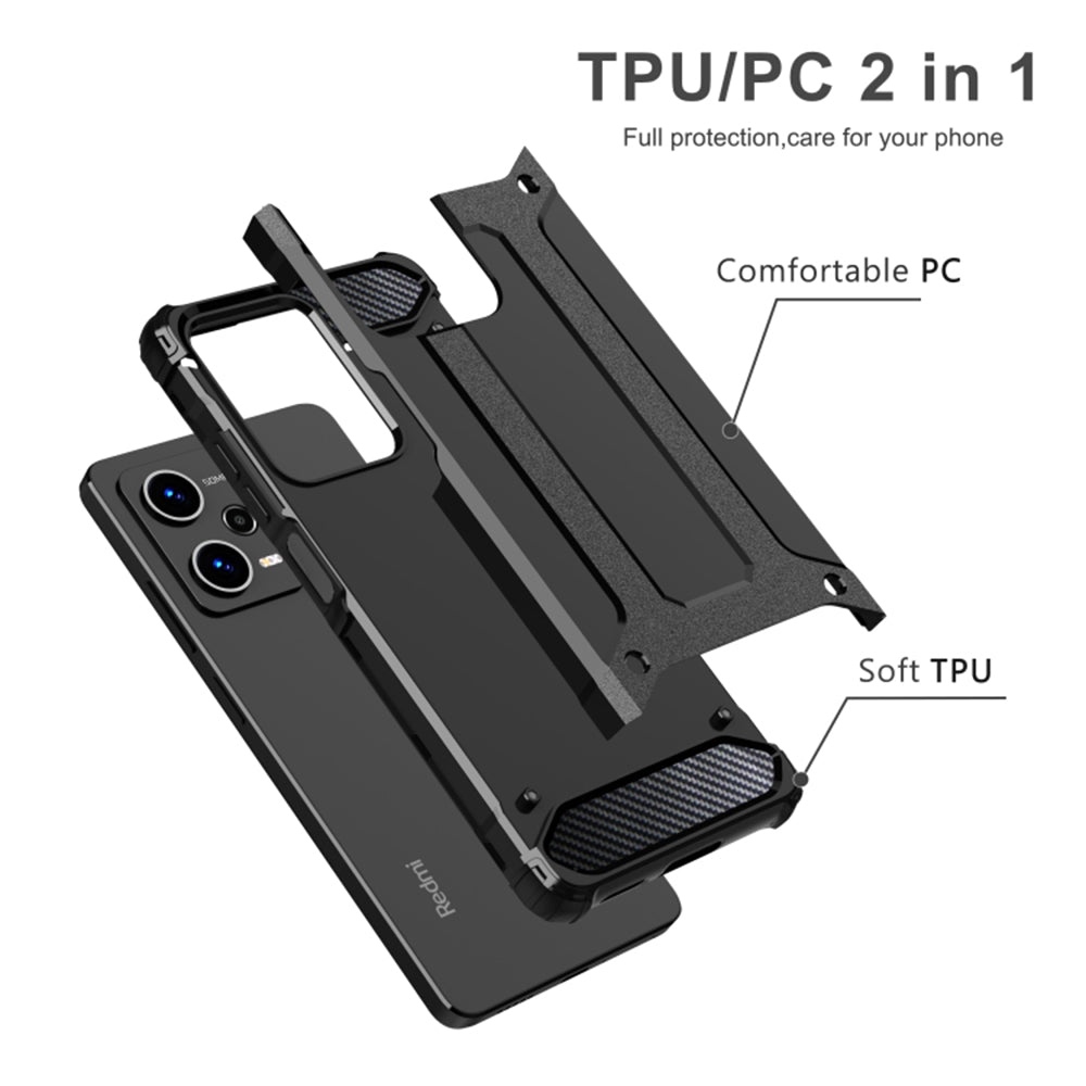 Hoes voor Xiaomi Poco C65 / Redmi 13C, Techsuit, Hybrid Armor, Zwart