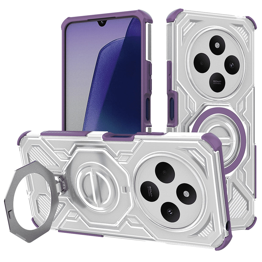 Hoes voor Xiaomi Poco C75 / Redmi 14C, Techsuit, Carbon Shield Pro, Paars