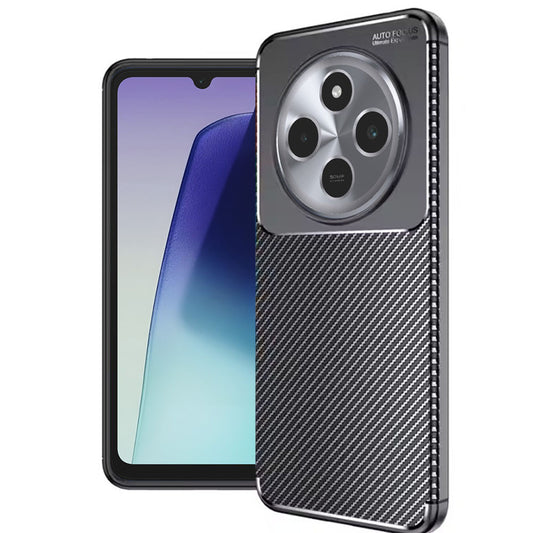 Hoes voor Xiaomi Poco C75 / Redmi 14C, Techsuit, CarbonFiber, Zwart