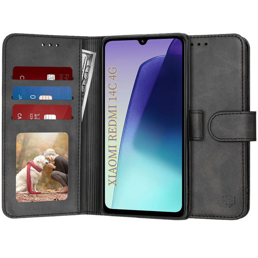 Hoes voor Xiaomi Poco C75 / Redmi 14C, Techsuit, Diary Book, Zwart