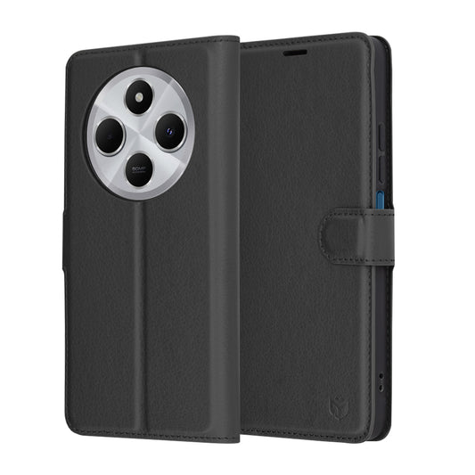Hoes voor Xiaomi Poco C75 / Redmi 14C, Techsuit, Leather Folio, Zwart