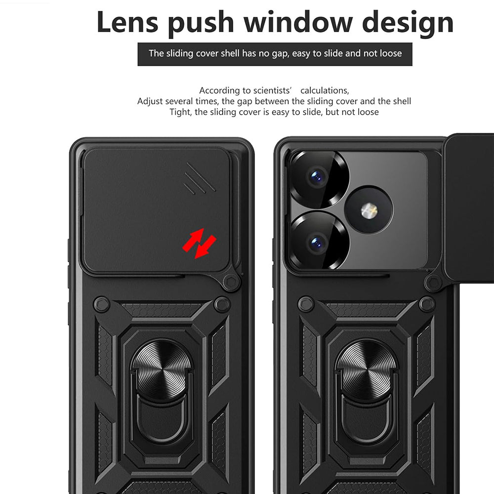 Hoes voor Xiaomi Poco F6, Techsuit, CamShield, Zwart