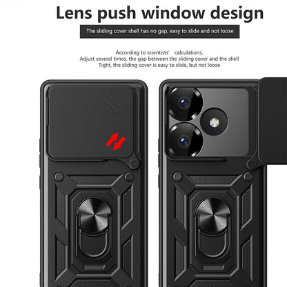 Hoes voor Xiaomi Poco F6, Techsuit, CamShield, Zwart