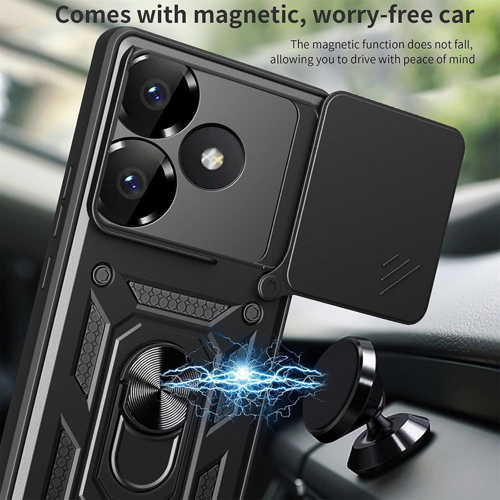 Hoes voor Xiaomi Poco F6, Techsuit, CamShield, Zwart