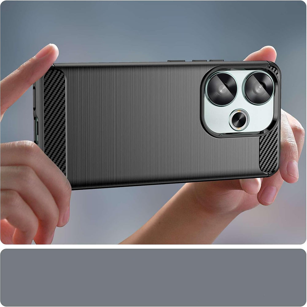 Hoes voor Xiaomi Poco F6, Techsuit, Carbon, Zwart