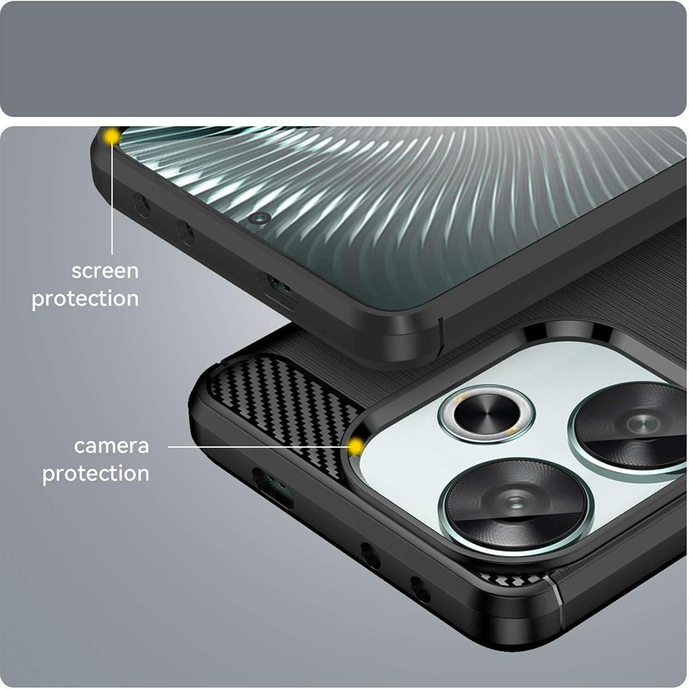 Hoes voor Xiaomi Poco F6, Techsuit, Carbon, Zwart