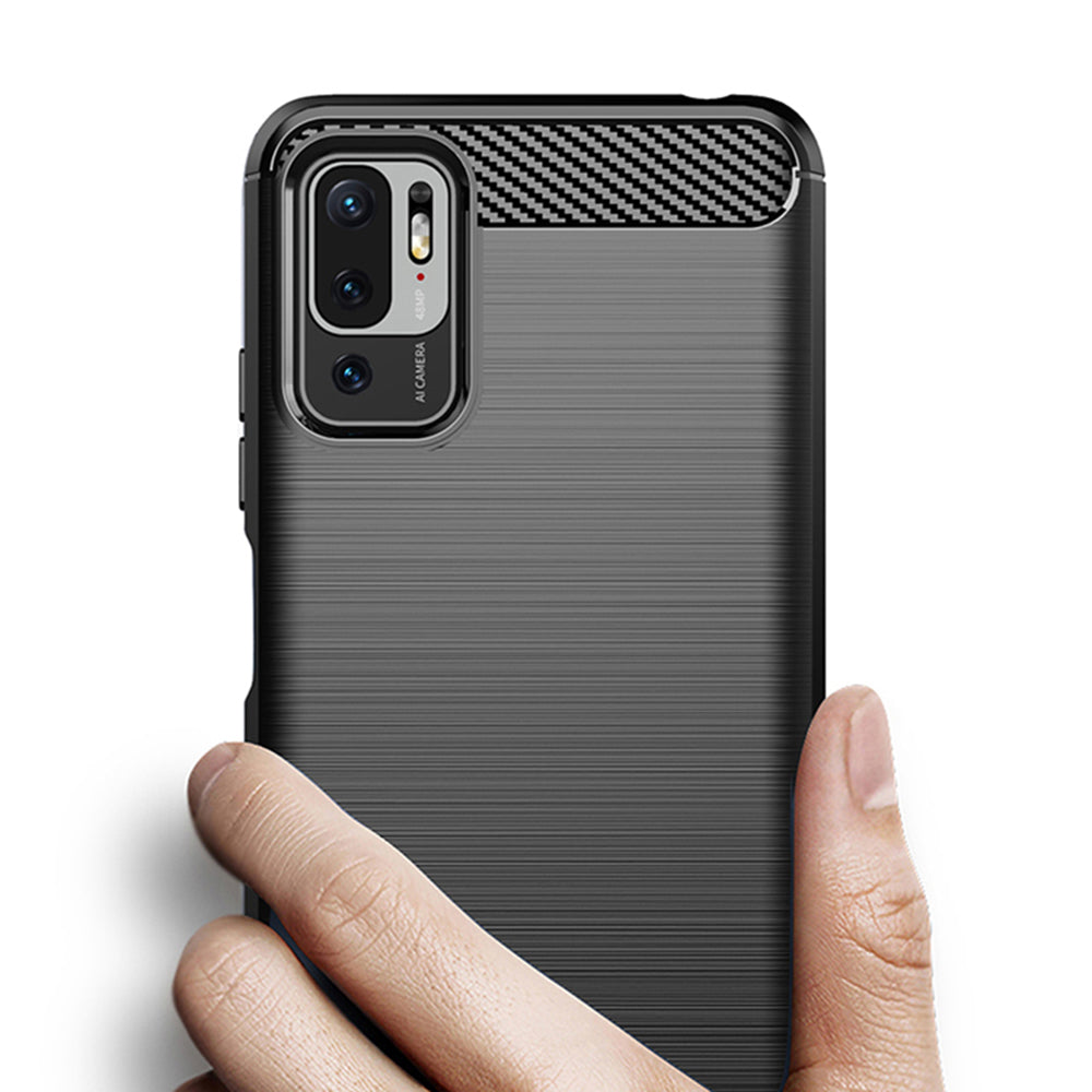 Hoes voor Xiaomi Poco M3 Pro 5G / Redmi Note 10 5G, Techsuit, Carbon, Zwart