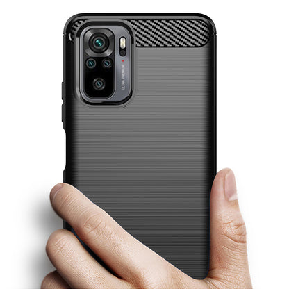Hoes voor Xiaomi Poco M5s / Redmi Note 10S / Note 10, Techsuit, Carbon, Zwart