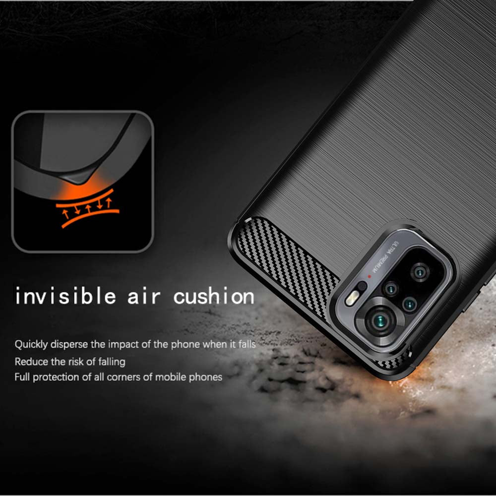 Hoes voor Xiaomi Poco M5s / Redmi Note 10S / Note 10, Techsuit, Carbon, Zwart