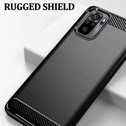 Hoes voor Xiaomi Poco M5s / Redmi Note 10S / Note 10, Techsuit, Carbon, Zwart