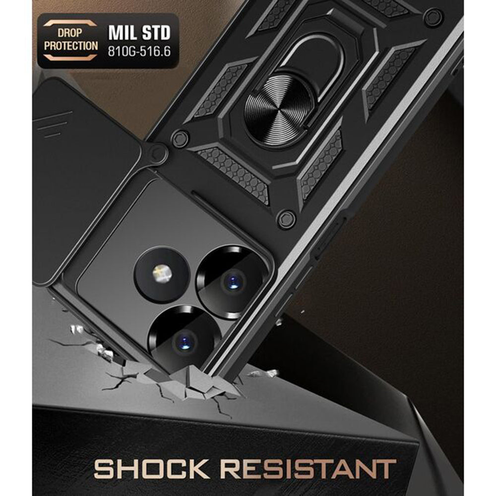 Hoes voor Xiaomi Poco M6 4G / Redmi 13, Techsuit, CamShield, Zwart