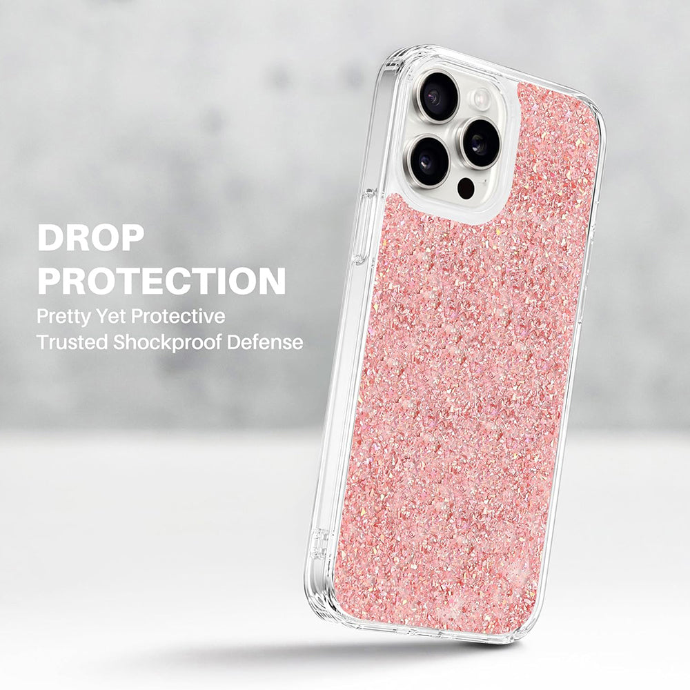 Hoesje voor Xiaomi Poco M6 / C65 / Redmi 13C 5G / 13C, Techsuit, Sparkly Glitter, Roze