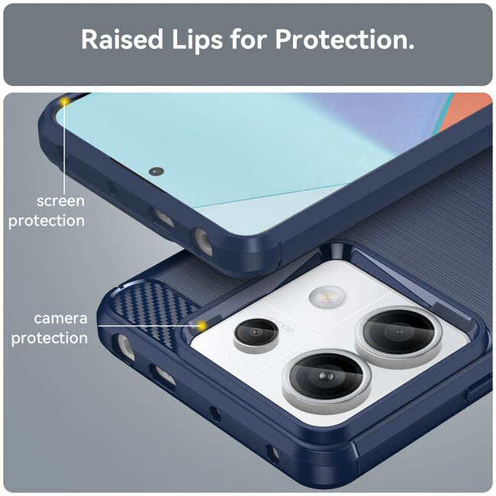 Hoesje voor Xiaomi Poco M7 Pro 5G, Techsuit, Carbon, Zwart