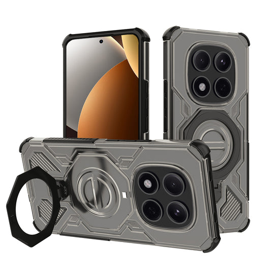 Hoes voor Xiaomi Poco M8 Pro / Redmi Note 15 Pro+ 5G, Techsuit, Carbon Shield Pro, Rookkleurig