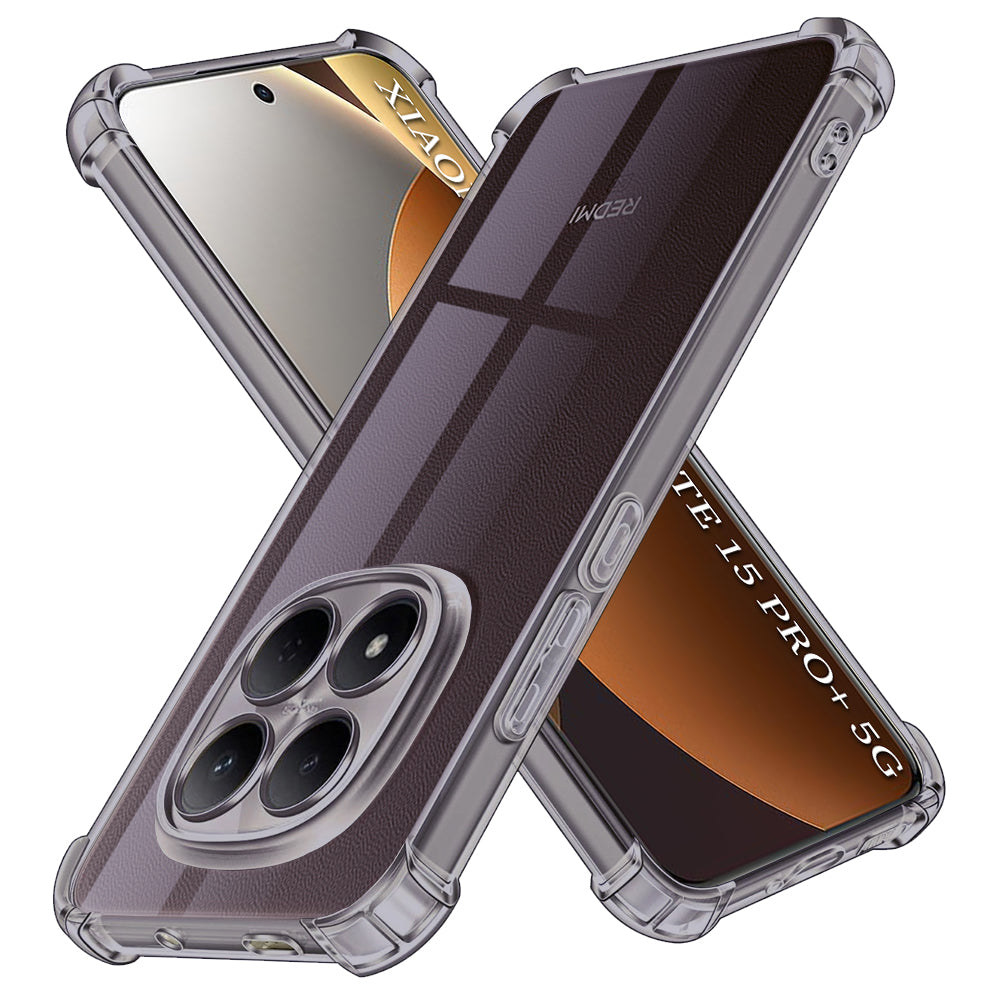 Hoes voor Xiaomi Poco M8 Pro / Redmi Note 15 Pro+ 5G, Techsuit, Schokbestendig Transparant, Zwart