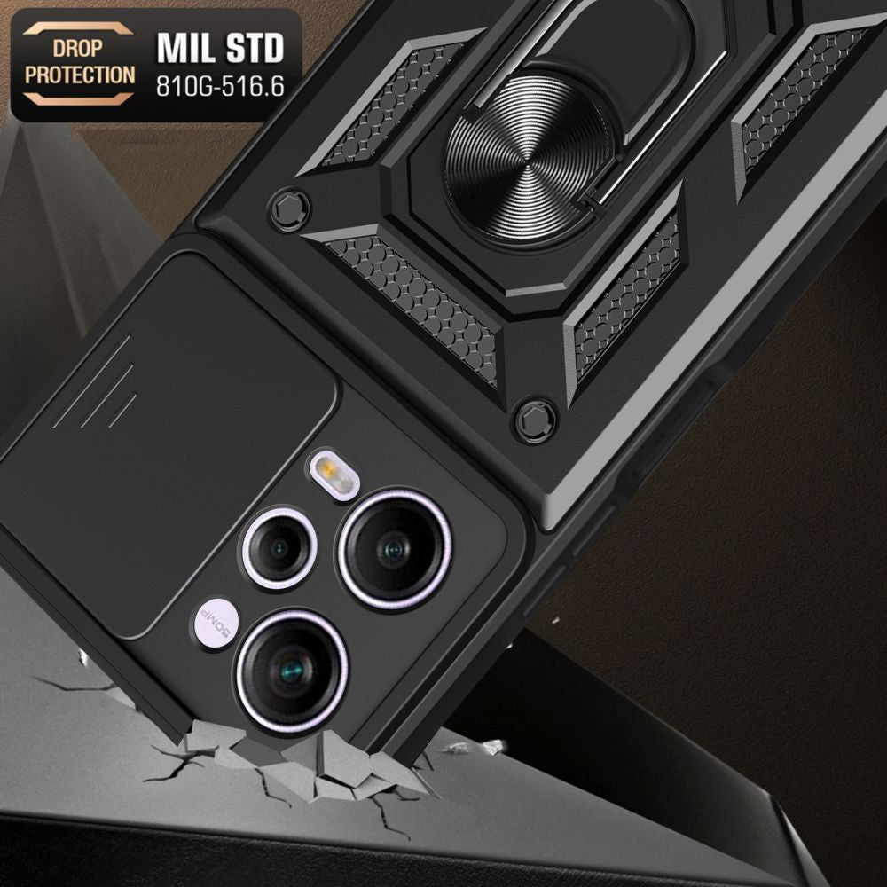 Hoes voor Xiaomi Poco X5 Pro / Redmi Note 12 Pro 5G, Techsuit, CamShield, Zwart