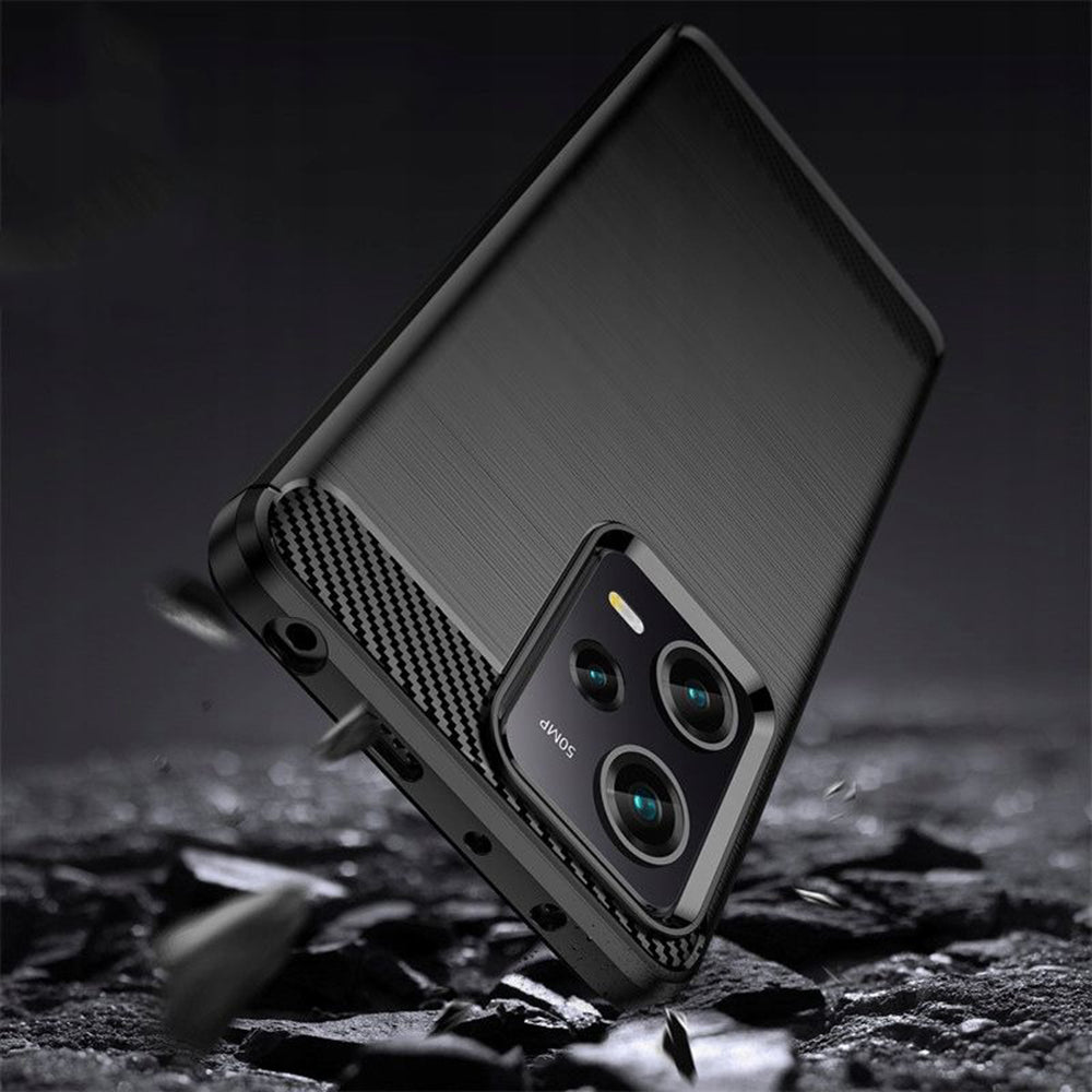 Hoes voor Xiaomi Poco X5 Pro / Redmi Note 12 Pro 5G, Techsuit, Carbon, Zwart