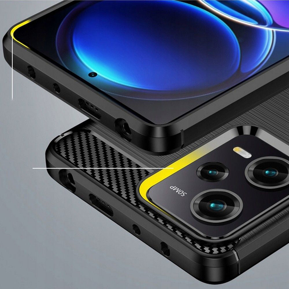 Hoes voor Xiaomi Poco X5 Pro / Redmi Note 12 Pro 5G, Techsuit, Carbon, Zwart