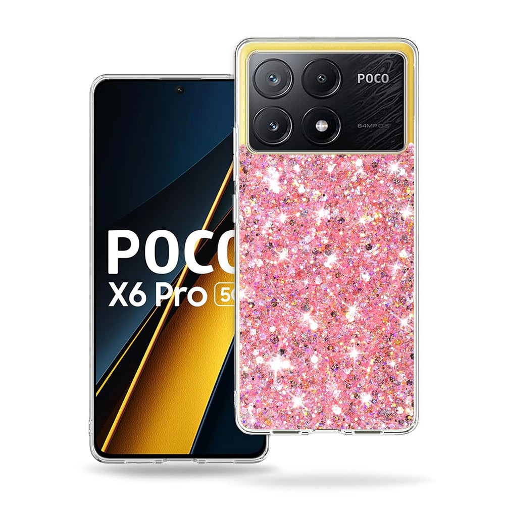 Hoesje voor Xiaomi Poco X6 Pro, Techsuit, Sparkly Glitter, Roze