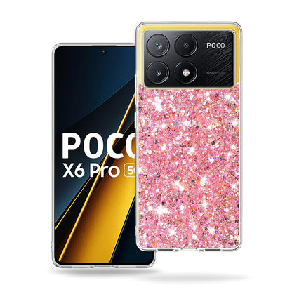 Hoesje voor Xiaomi Poco X6 Pro, Techsuit, Sparkly Glitter, Roze