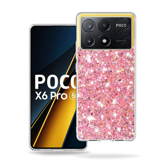 Hoesje voor Xiaomi Poco X6 Pro, Techsuit, Sparkly Glitter, Roze