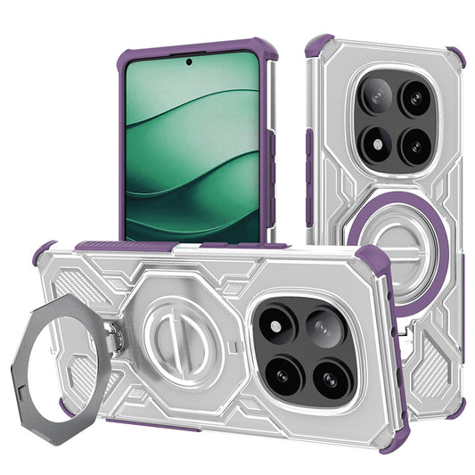 Hoes voor Xiaomi Poco X7 / Redmi Note 14 Pro 5G, Techsuit, Carbon Shield Pro, Paars