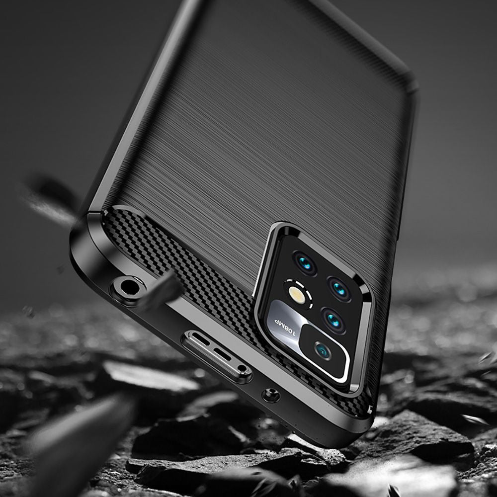 Hoes voor Xiaomi Redmi 10 2022 / 10 (2021), Techsuit, Carbon, Zwart