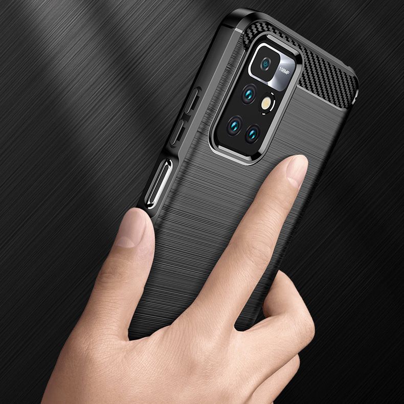 Hoes voor Xiaomi Redmi 10 2022 / 10 (2021), Techsuit, Carbon, Zwart