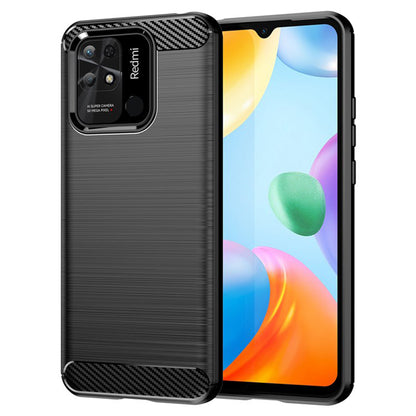 Hoes voor Xiaomi Redmi 10C, Techsuit, Carbon, Zwart