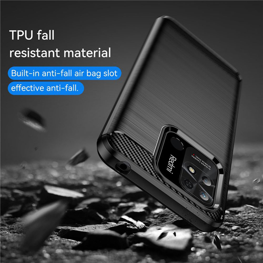 Hoes voor Xiaomi Redmi 10C, Techsuit, Carbon, Zwart