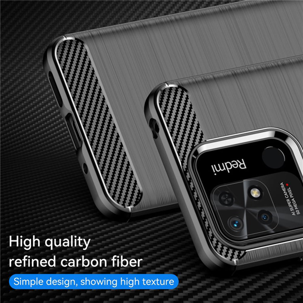 Hoes voor Xiaomi Redmi 10C, Techsuit, Carbon, Zwart