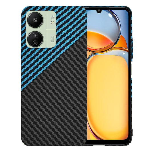 Hoesje voor Xiaomi Redmi 13C 5G / 13C / Poco C65, Techsuit, Carbonite FiberShell, Zwart Blauw