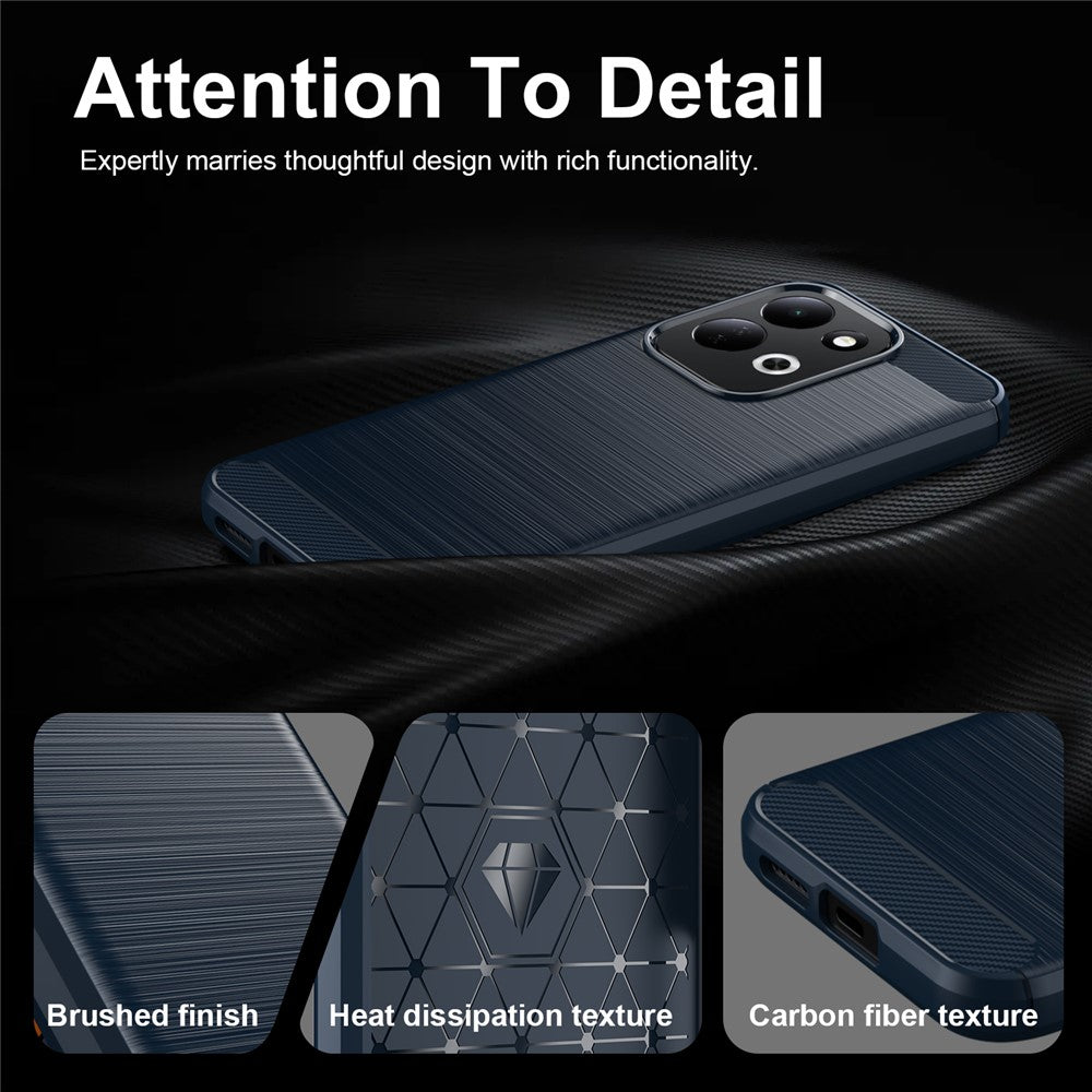 Hoes voor Xiaomi Redmi 17 5G / 17 4G, Techsuit, Carbon, Blauw