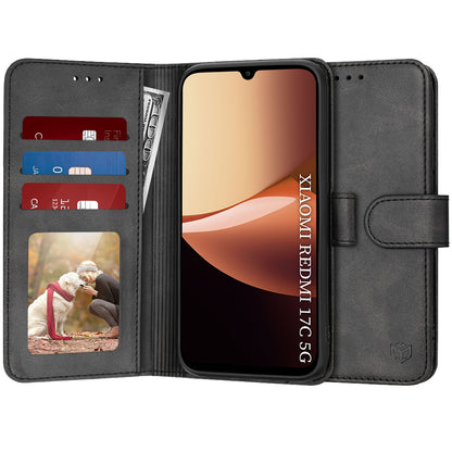 Case for Xiaomi Redmi 17C 5G, Techsuit, Diary Book, Black