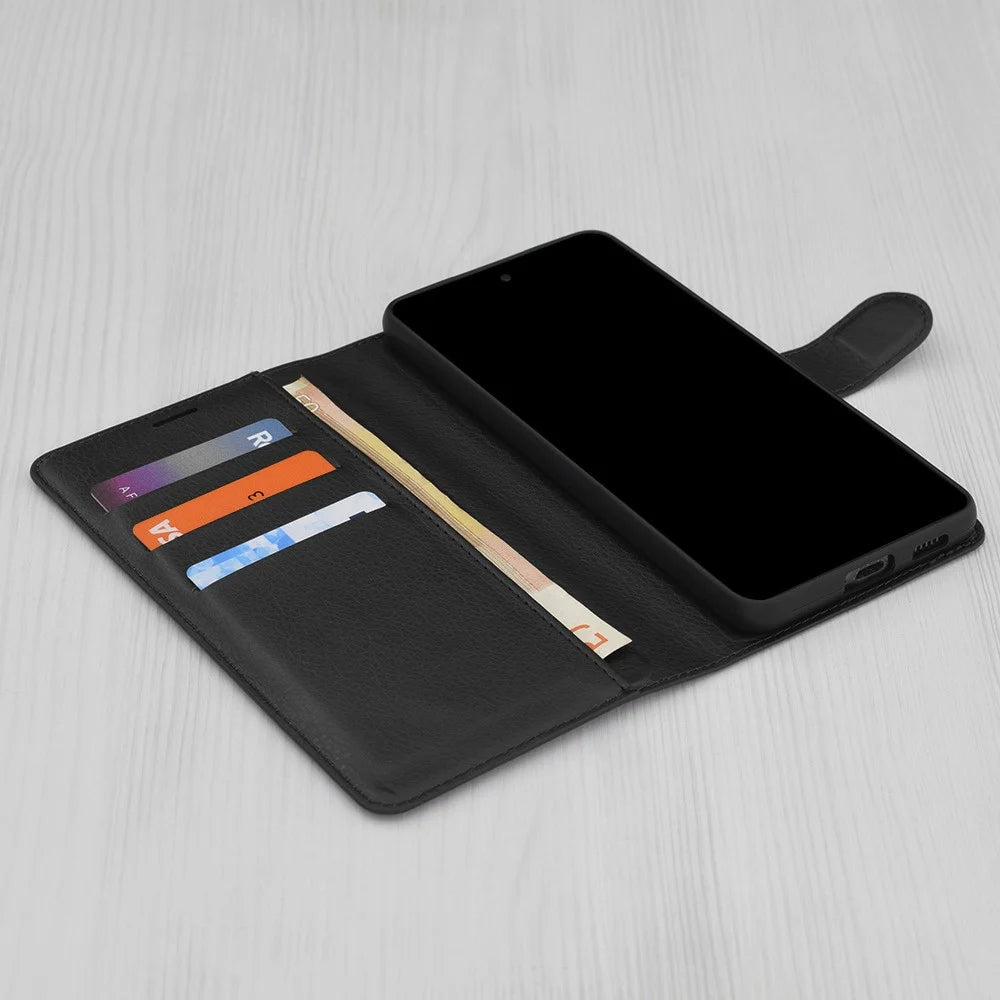 Hoesje voor Xiaomi Redmi Note 14 Pro+ 5G / Note 14 Pro 5G / Poco X7, Techsuit, Leather Folio, Zwart
