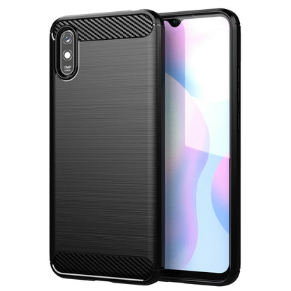 Hoes voor Xiaomi Redmi 9AT / 9A, Techsuit, Carbon, Zwart