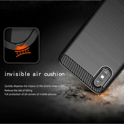 Hoes voor Xiaomi Redmi 9AT / 9A, Techsuit, Carbon, Zwart
