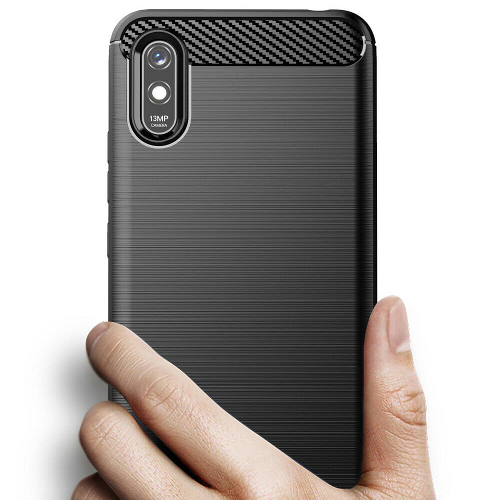 Hoes voor Xiaomi Redmi 9AT / 9A, Techsuit, Carbon, Zwart