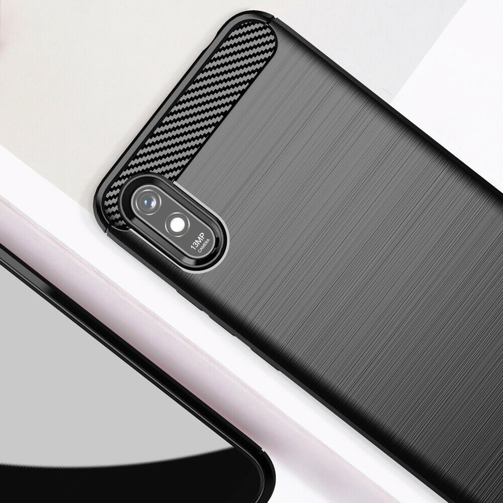 Hoes voor Xiaomi Redmi 9AT / 9A, Techsuit, Carbon, Zwart
