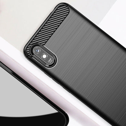 Hoes voor Xiaomi Redmi 9AT / 9A, Techsuit, Carbon, Zwart