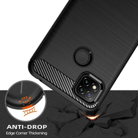 Hoes voor Xiaomi Redmi 9C NFC / 9C, Techsuit, Carbon, Zwart