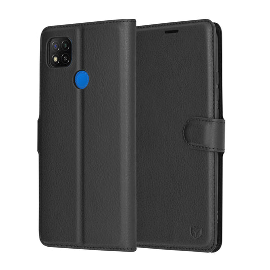 Hoesje voor Xiaomi Redmi 9C NFC / 9C, Techsuit, Leather Folio, Zwart