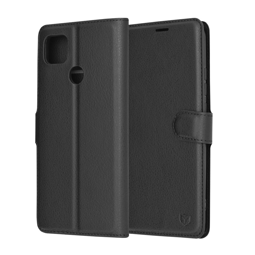 Hoesje voor Xiaomi Redmi 9C NFC / 9C, Techsuit, Leather Folio, Zwart