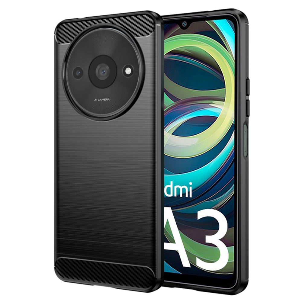 Hoes voor Xiaomi Redmi A3x / A3, Techsuit, Carbon, Zwart
